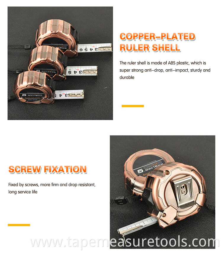 tape measure suppliers 3m 5m 7.5m 10m wear-resistant tape with copper-plated ruler shell